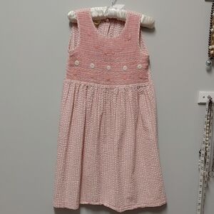 Laura Ashley Pink Smocked Kids Dress, Size 5